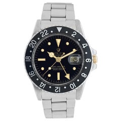 Rolex GMT-Master Steel Automatic Wristwatch w/ Dial and Gold Accents Ref 1675
