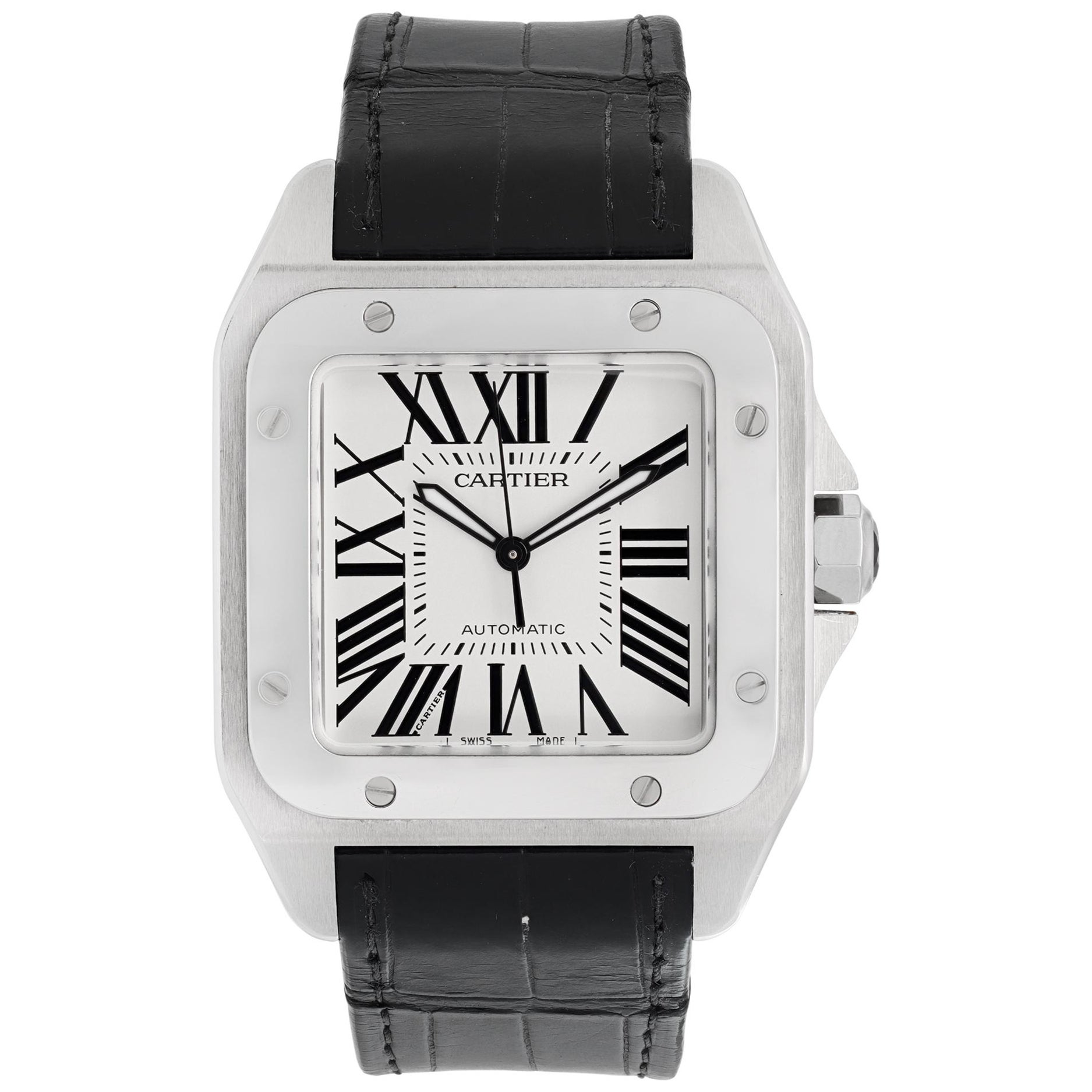 Cartier Santos 100 Orologio da polso automatico in Steele Ref W20073X8