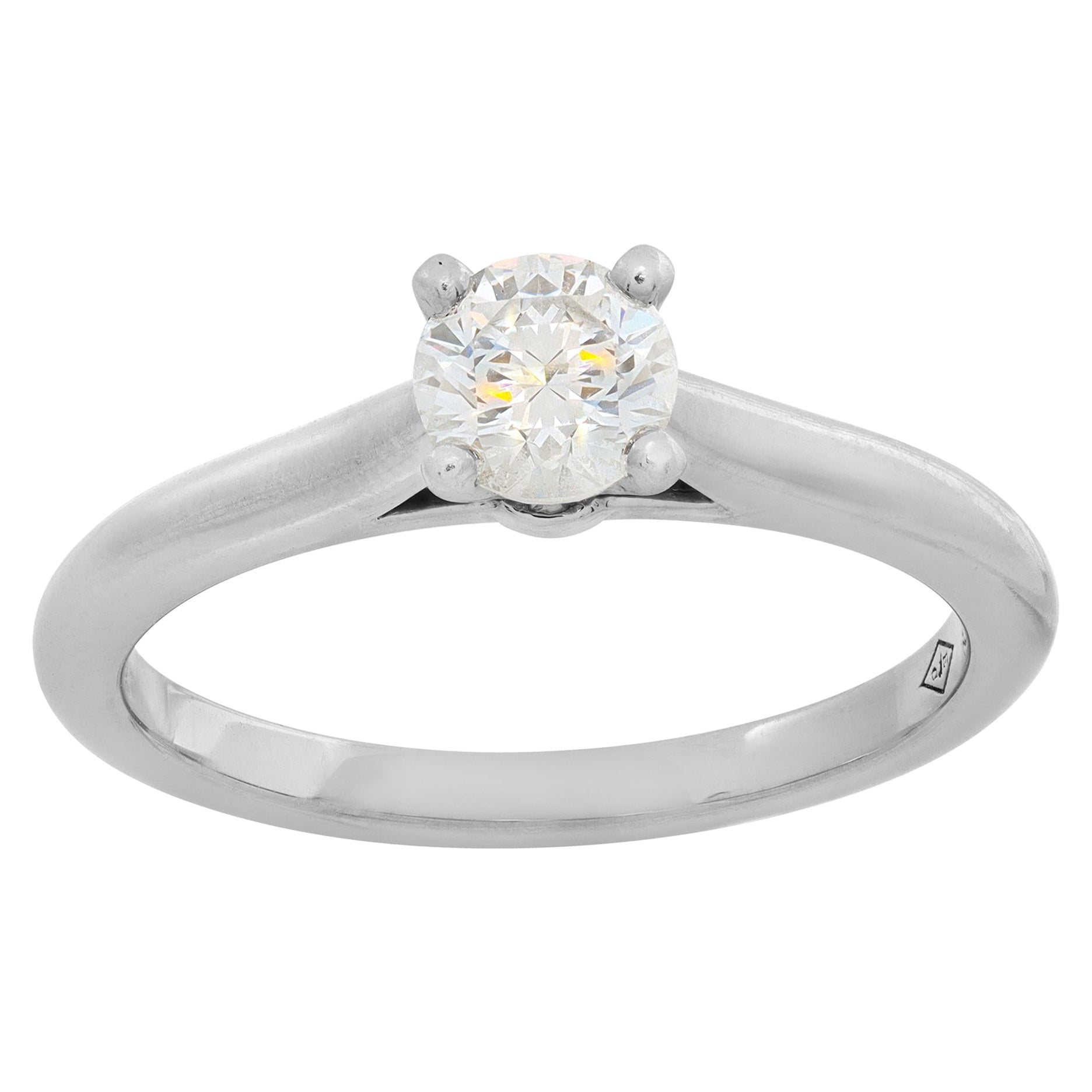 Cartier GIA Certified Round Brilliant Cut Diamond Platinum Solitaire Ring
