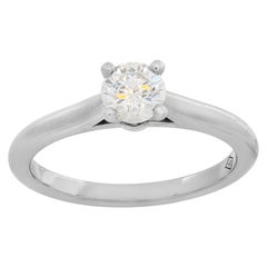 Cartier GIA Certified Round Brilliant Cut Diamond Platinum Solitaire Ring
