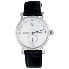 Chronoswiss Delphis Jumping Hour Wristwatch Silver Guilloché Dial Ref CH 1421 W