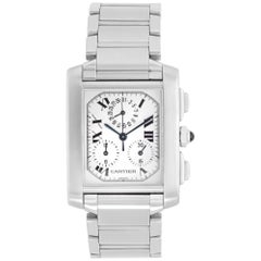 Cartier Tank Francaise Chronograph Stahlquarz-Armbanduhr Ref W51001Q3