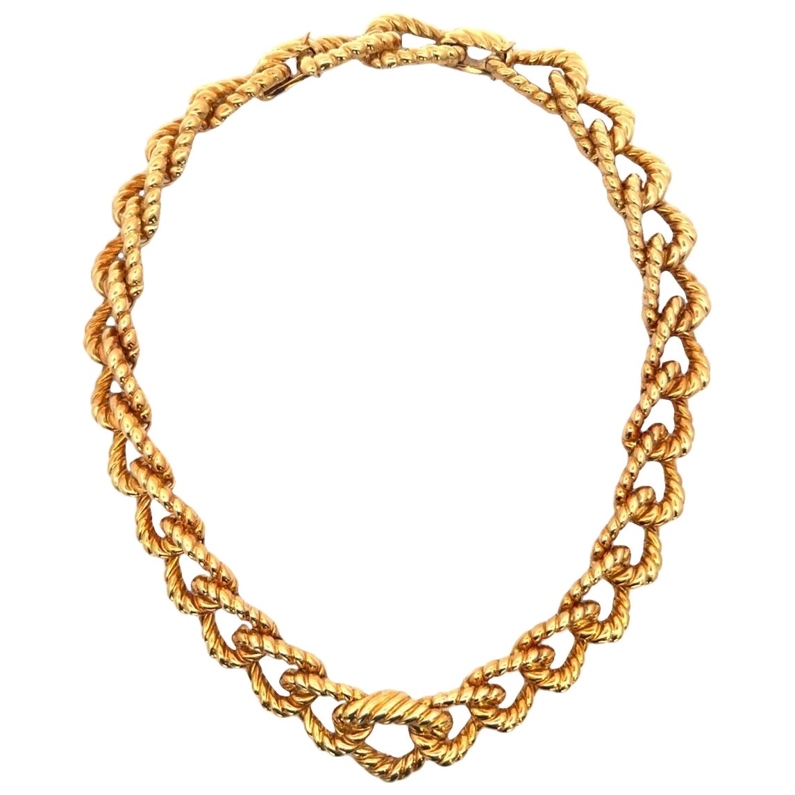 Collier de corde en or David Webb en vente