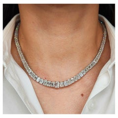 31.38 ct Graduated GIA Emerald-Cut Diamond Necklace