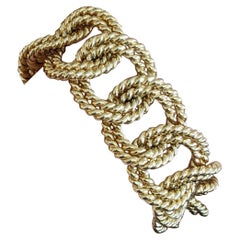 Vintage Verdura Gold Twisted Rope Link Bracelet in 18k Yellow Gold