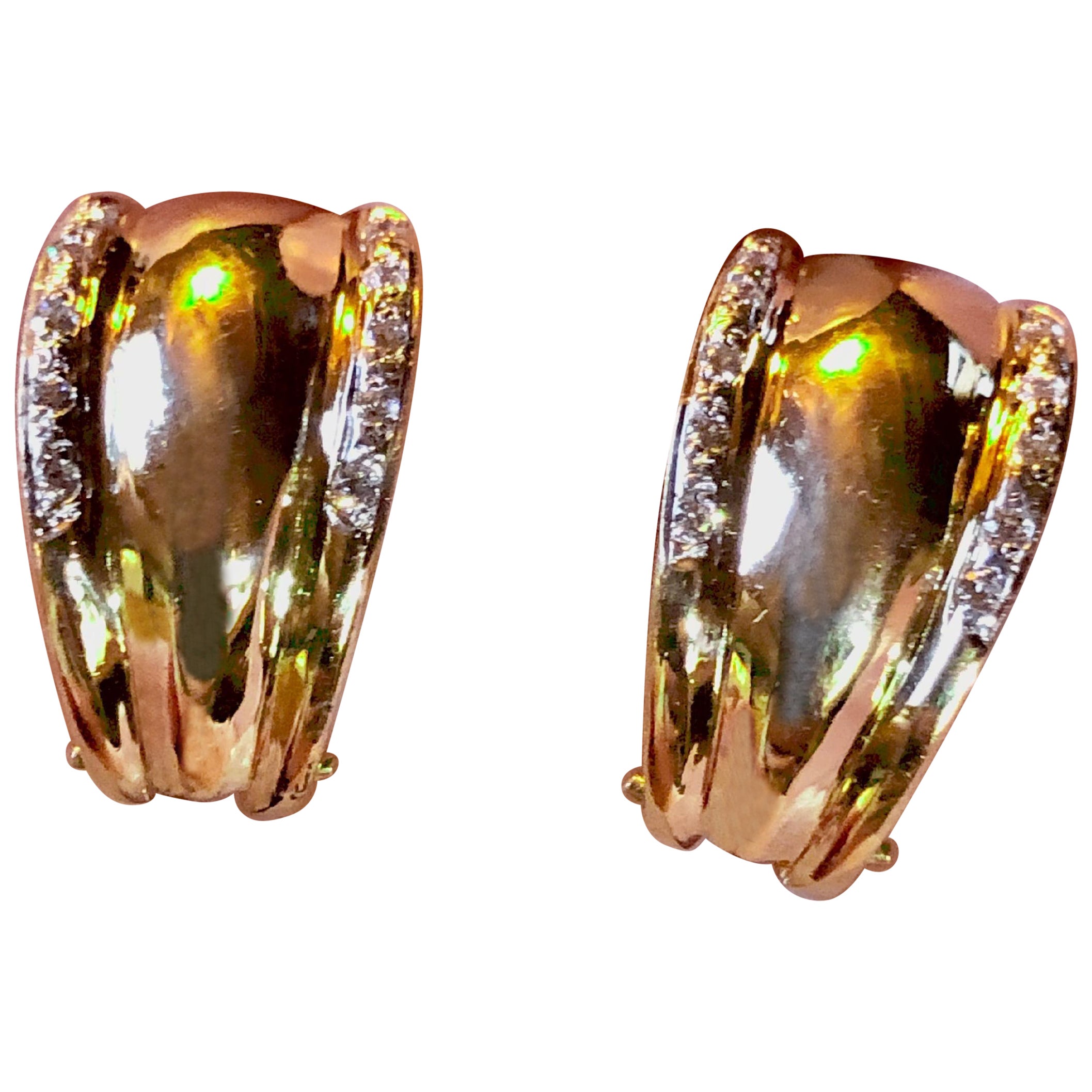 Ohrclips aus 18 Karat Gelbgold und Diamanten