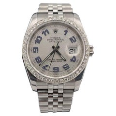 Rolex Datejust 36 mm Diamant-Lünette konzentrisch Silberblaues Zifferblatt Edelstahl