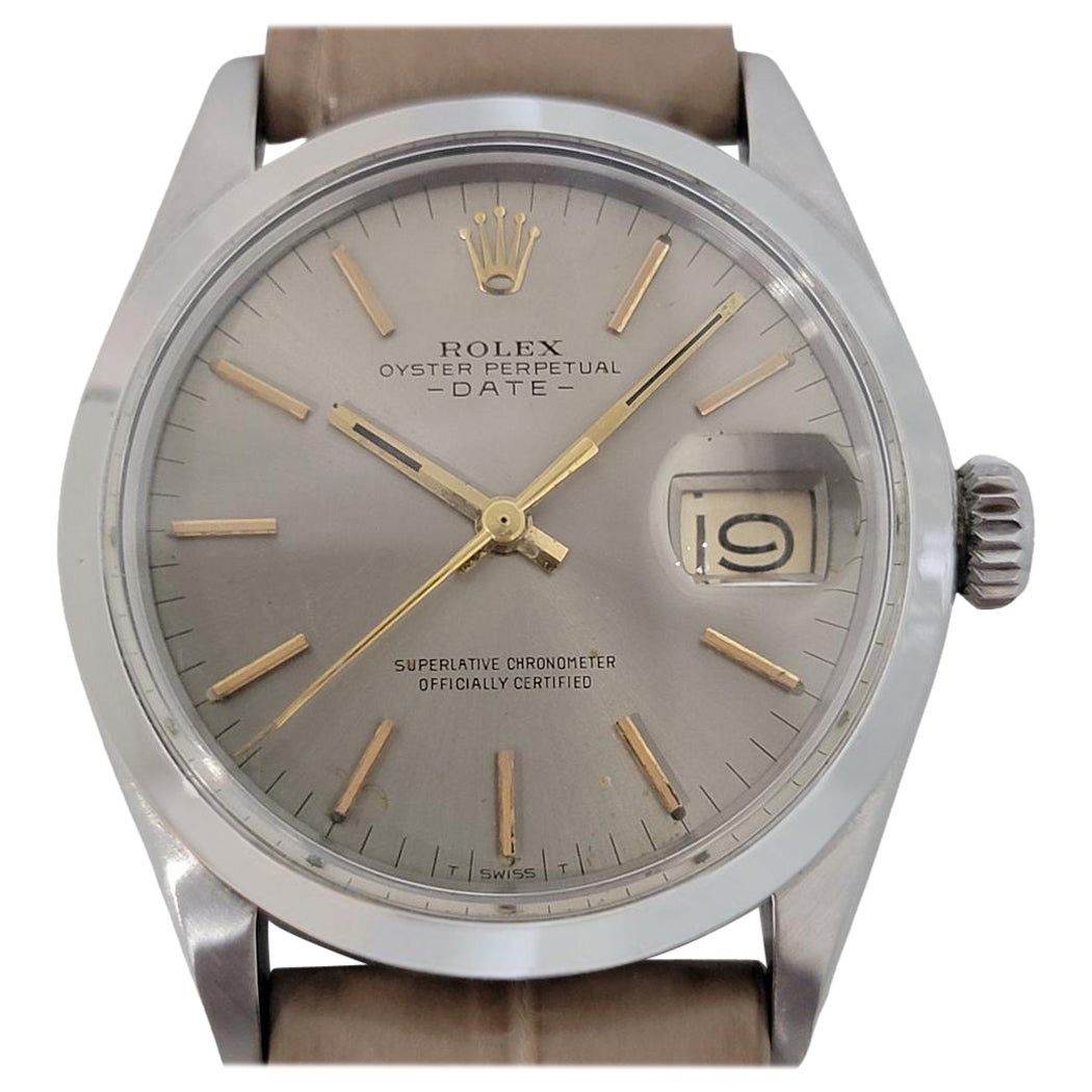 Mens Rolex Oyster Perpetual Date 1500 Automatic 1970s w Rolex Pouch RA190T