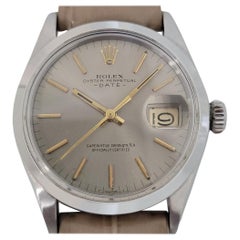 Mens Rolex Oyster Perpetual Date 1500 Automatic 1970s w Rolex Pouch RA190T