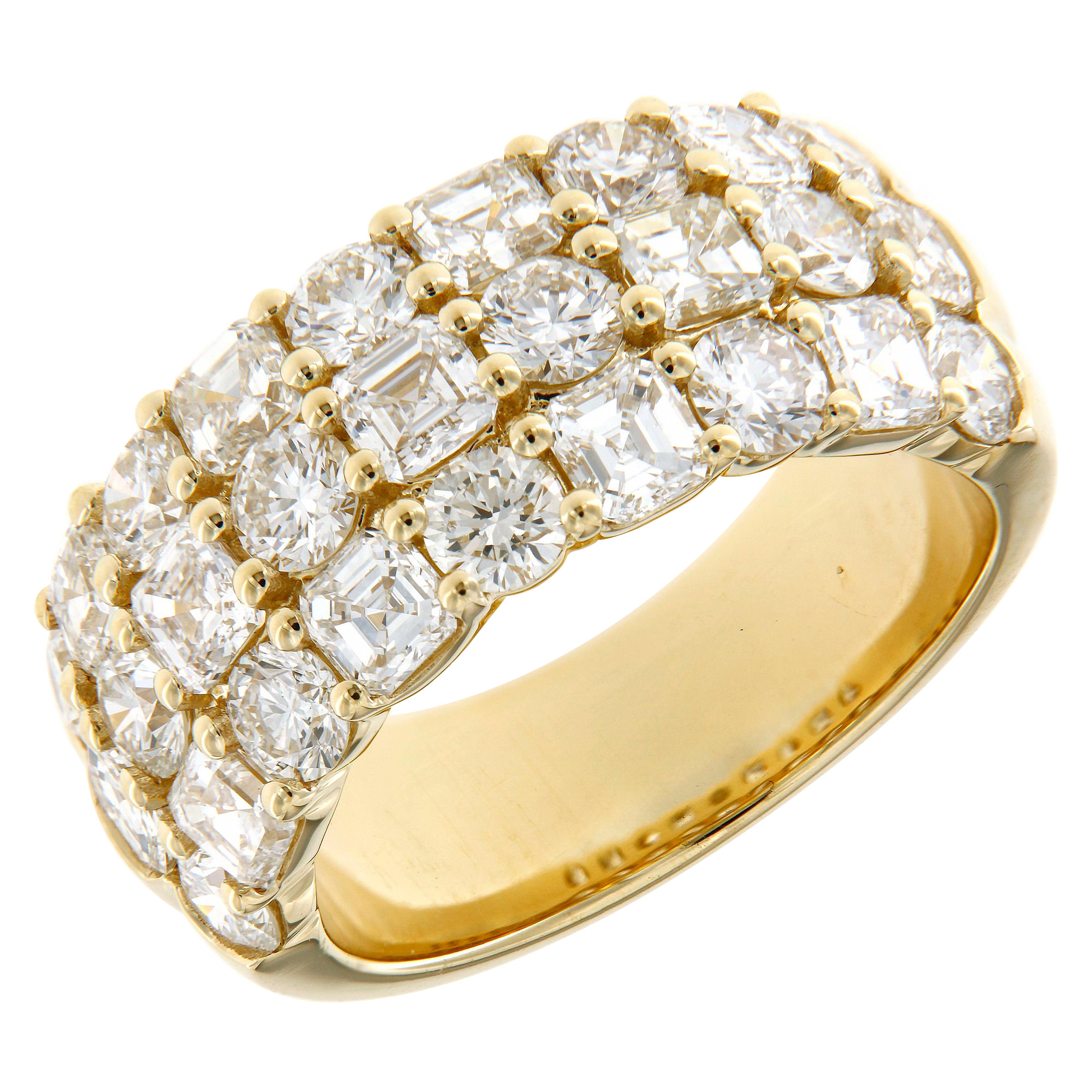 4.45 carat of Round & Asscher cut Diamond Cocktail Ring or Band Ring