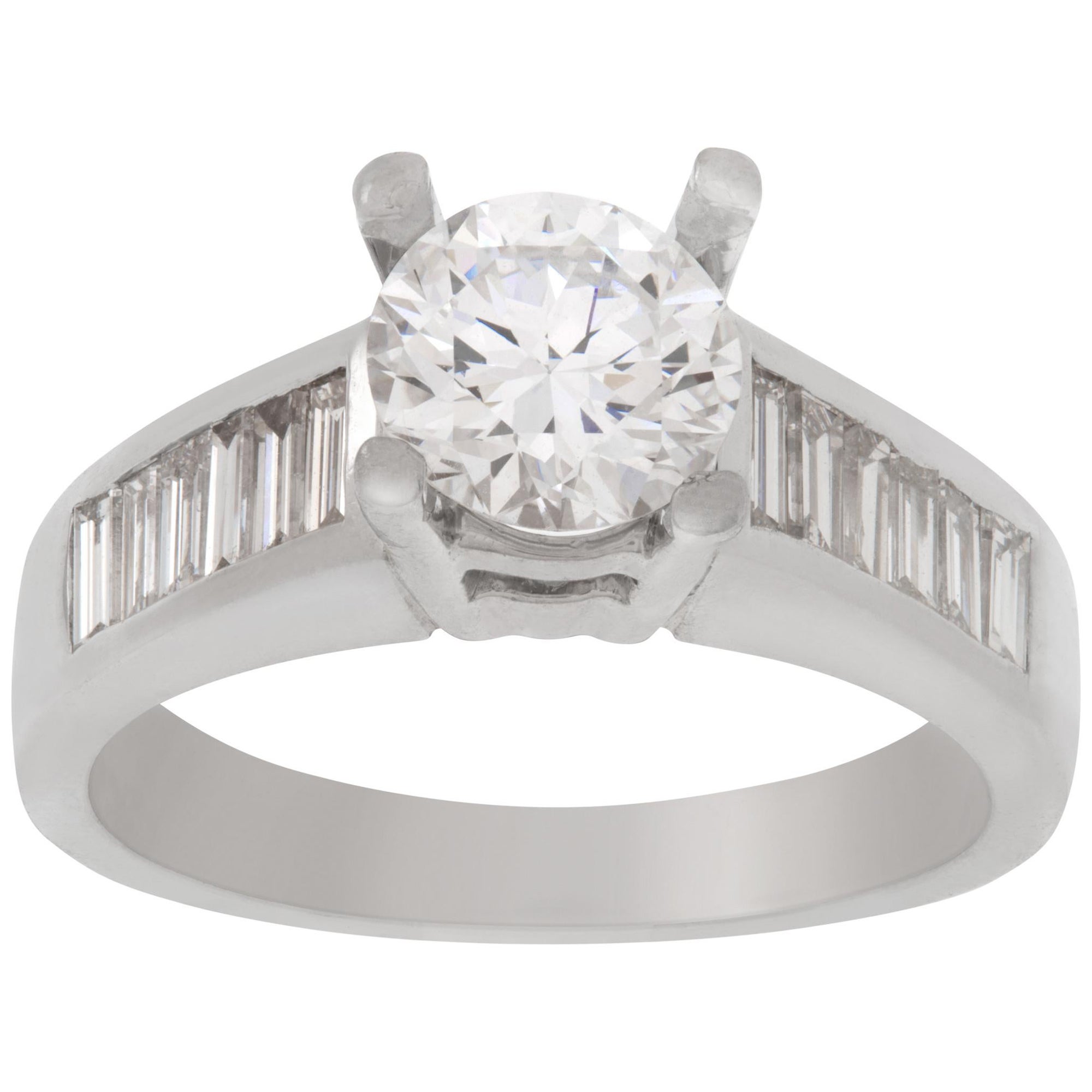 GIA Certified Round Brilliant Diamond Platinum Ring
