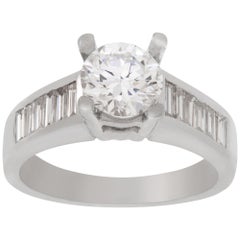 Anillo de Platino con Diamante Brillante Redondo Certificado GIA