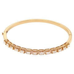 Diamond Yellow Gold Bangle Bracelet