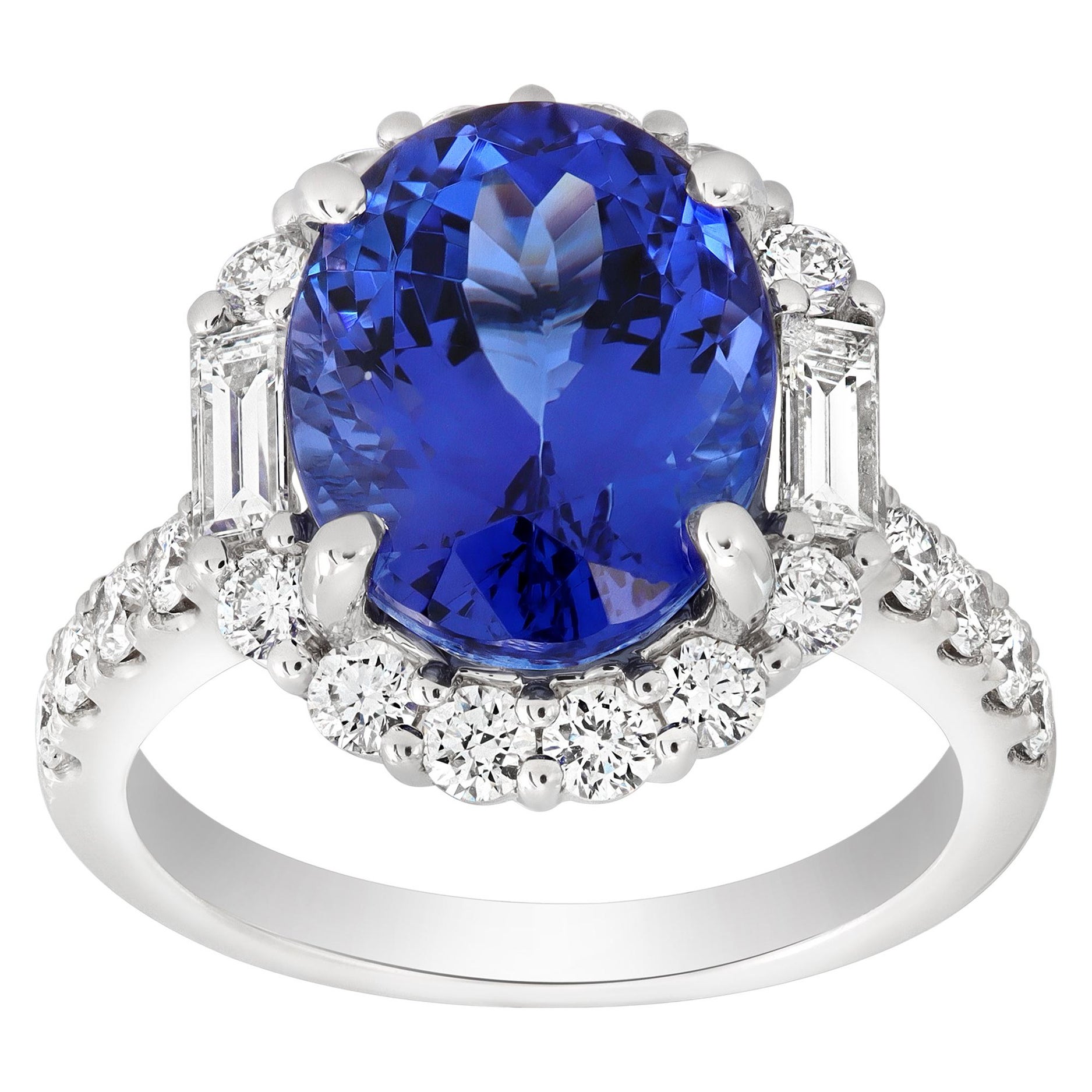 Tanzanite & Diamond White Gold Ring