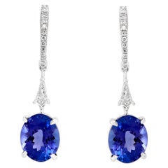 Tanzanite & Diamond White Gold Earrings