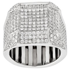 Pave Diamond White Gold Men's Ring