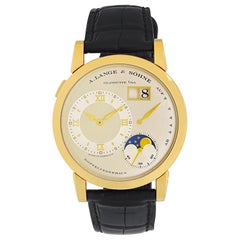 A. Lange & Sohne Lange 1 Moonphase Wristwatch Power Reserve and Date Ref 109.021