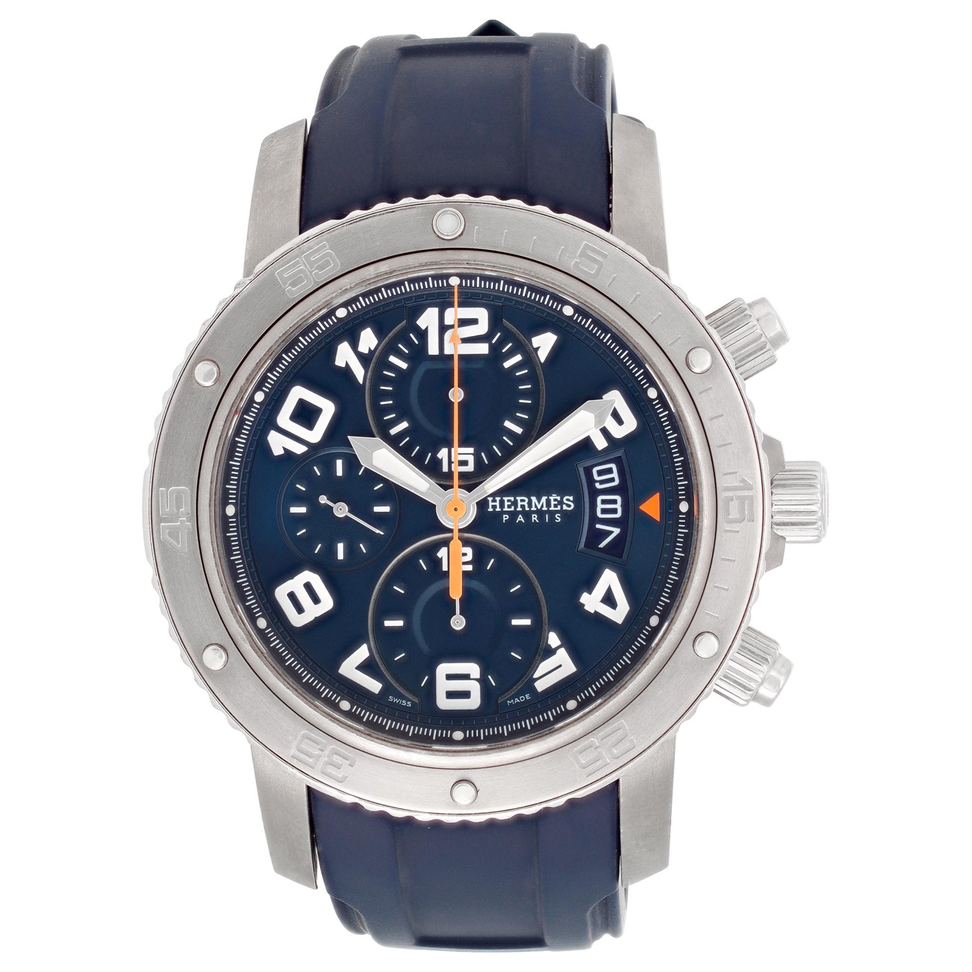 Hermes Clipper Diver Chronograph Titanium Automatic Wristwatch Ref CP2.941