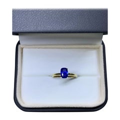 1.90ct Royal blue sapphire AA+ Ceylon engagement ring 18ct yellow gold.