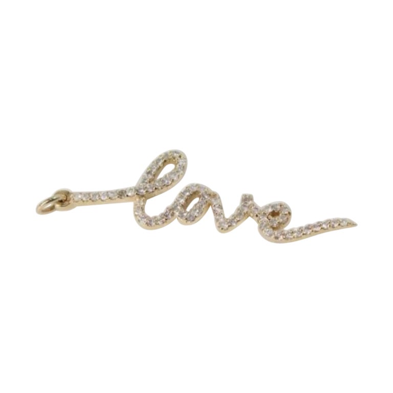 14K Solid Gold Diamond Love Pendant Jewelry Beautiful Diamond Christmas Jewelry.