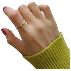 14K Solid Gold Geometric Disc Open Gold Ring For Women Fine Temperament Jewelry.
