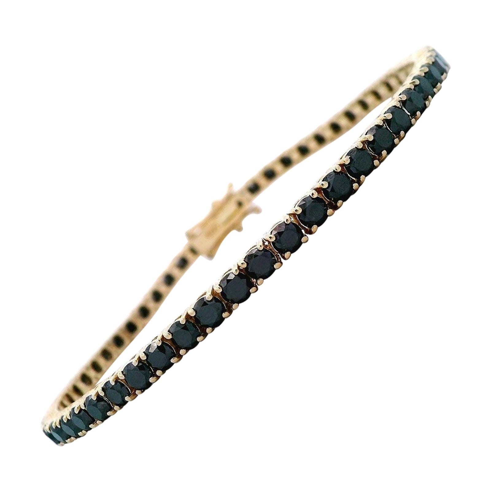 Alexander Beverly Hills Bracciale tennis con diamanti neri da 7,06 carati in oro giallo