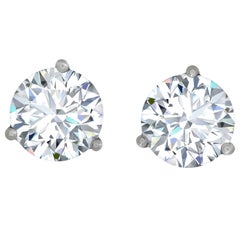 GIA Certified Round Brilliant Diamond Platinum Studs