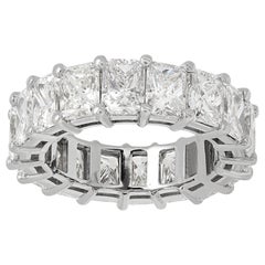 GIA Certified Radiant Cut Diamond White Gold Eternity Band