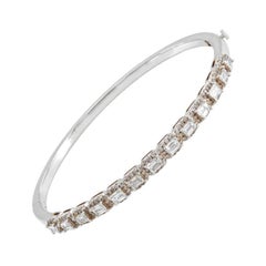 Diamond White and Yellow Gold Bangle Bracelet