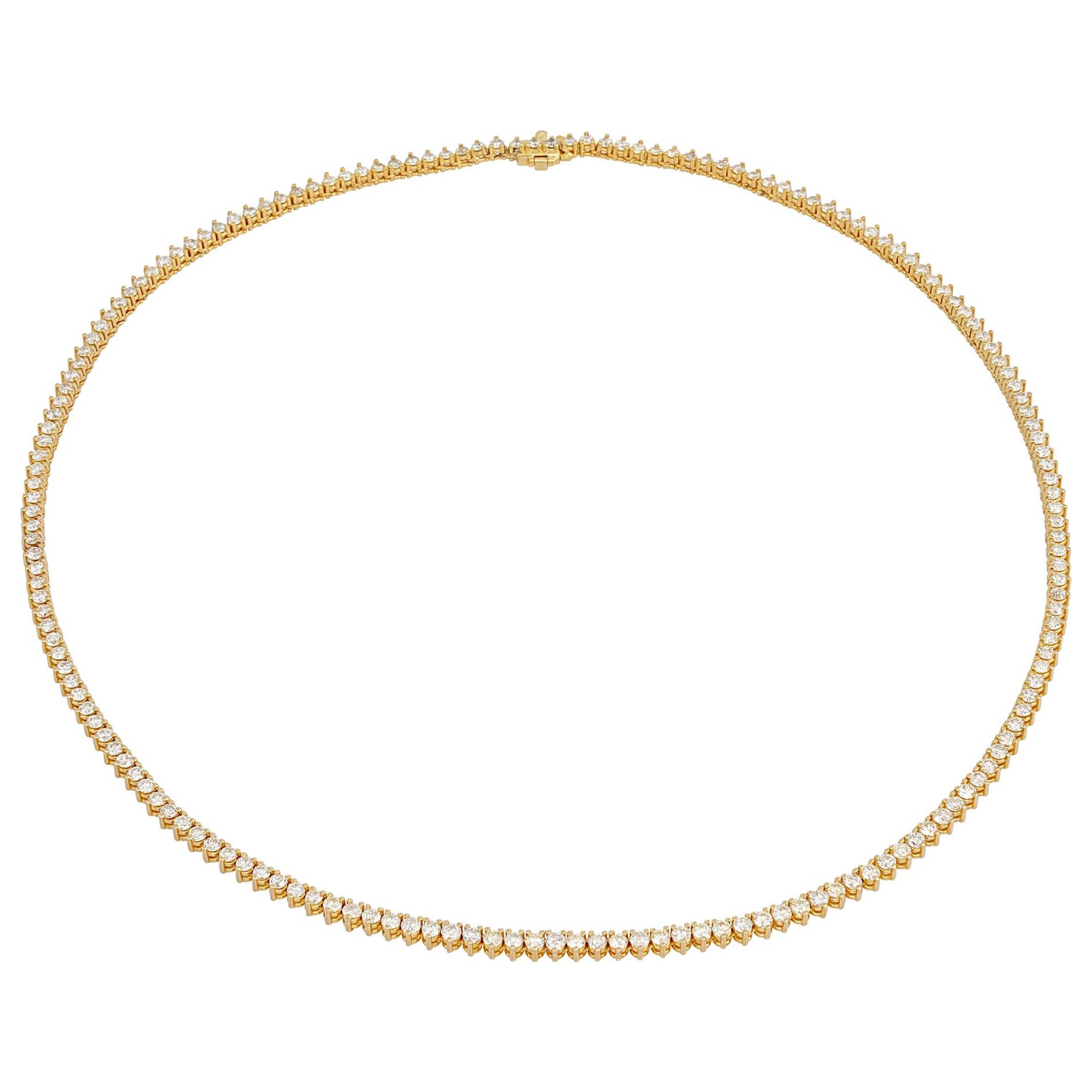 Riviere Diamant-Halskette aus Gelbgold im Angebot
