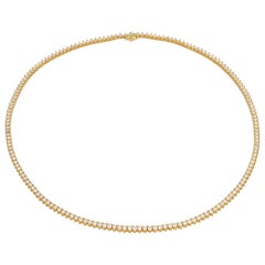 Riviere Diamond Yellow Gold Necklace
