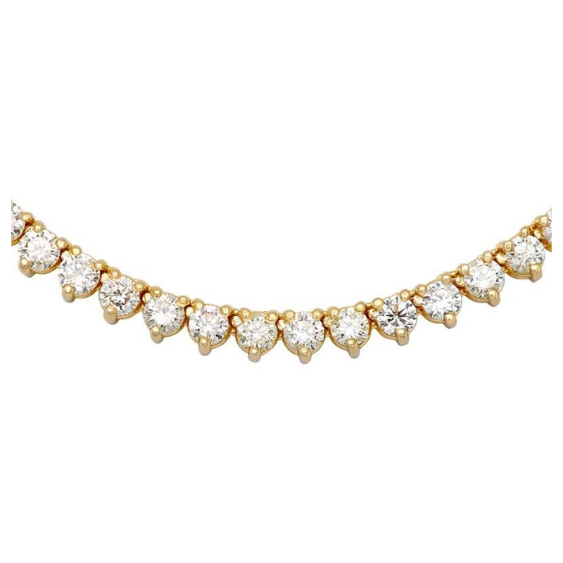 Riviere Diamond Yellow Gold Necklace