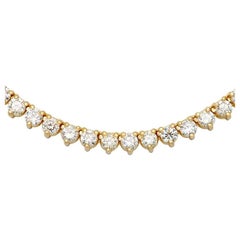 Riviere Diamond Yellow Gold Necklace