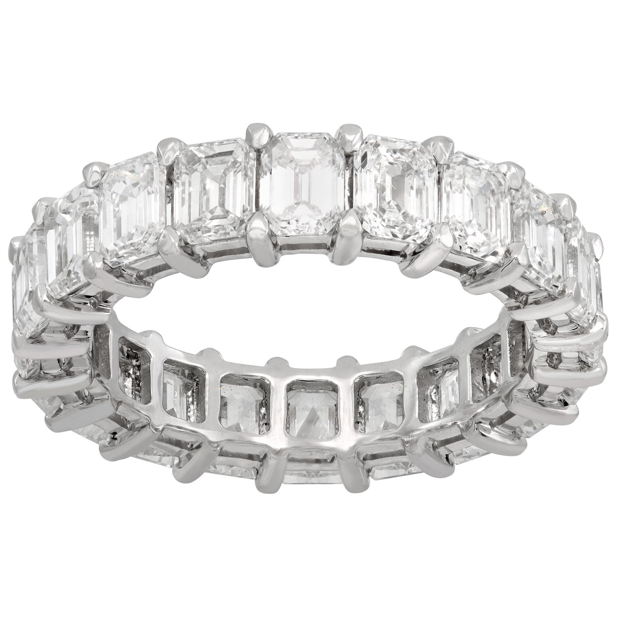 Emerald Cut Diamond Platinum Eternity Band