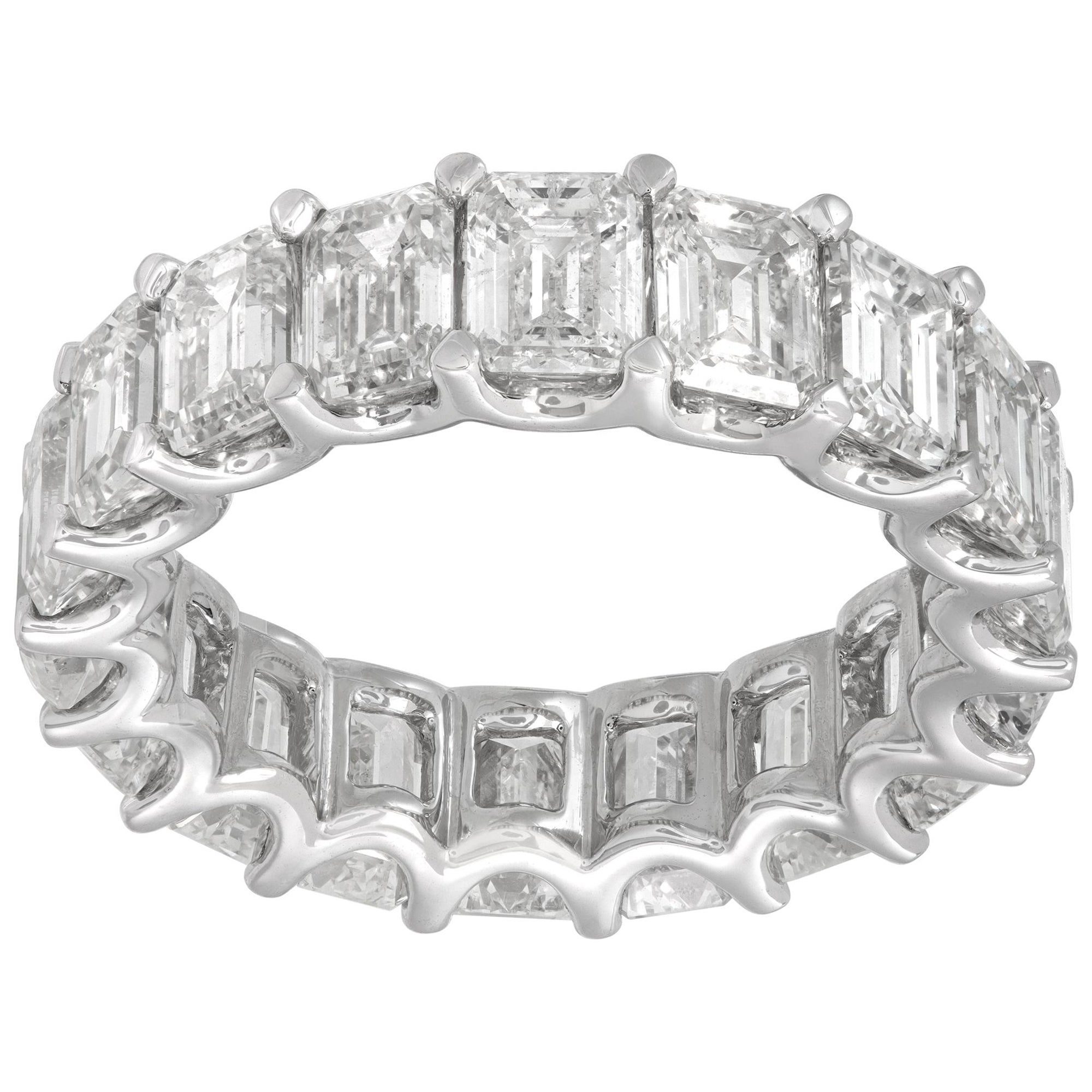 Emerald Cut Diamond Platinum Eternity Band