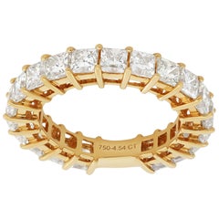 Princess Cut Diamond Gelbgold Eternity Band