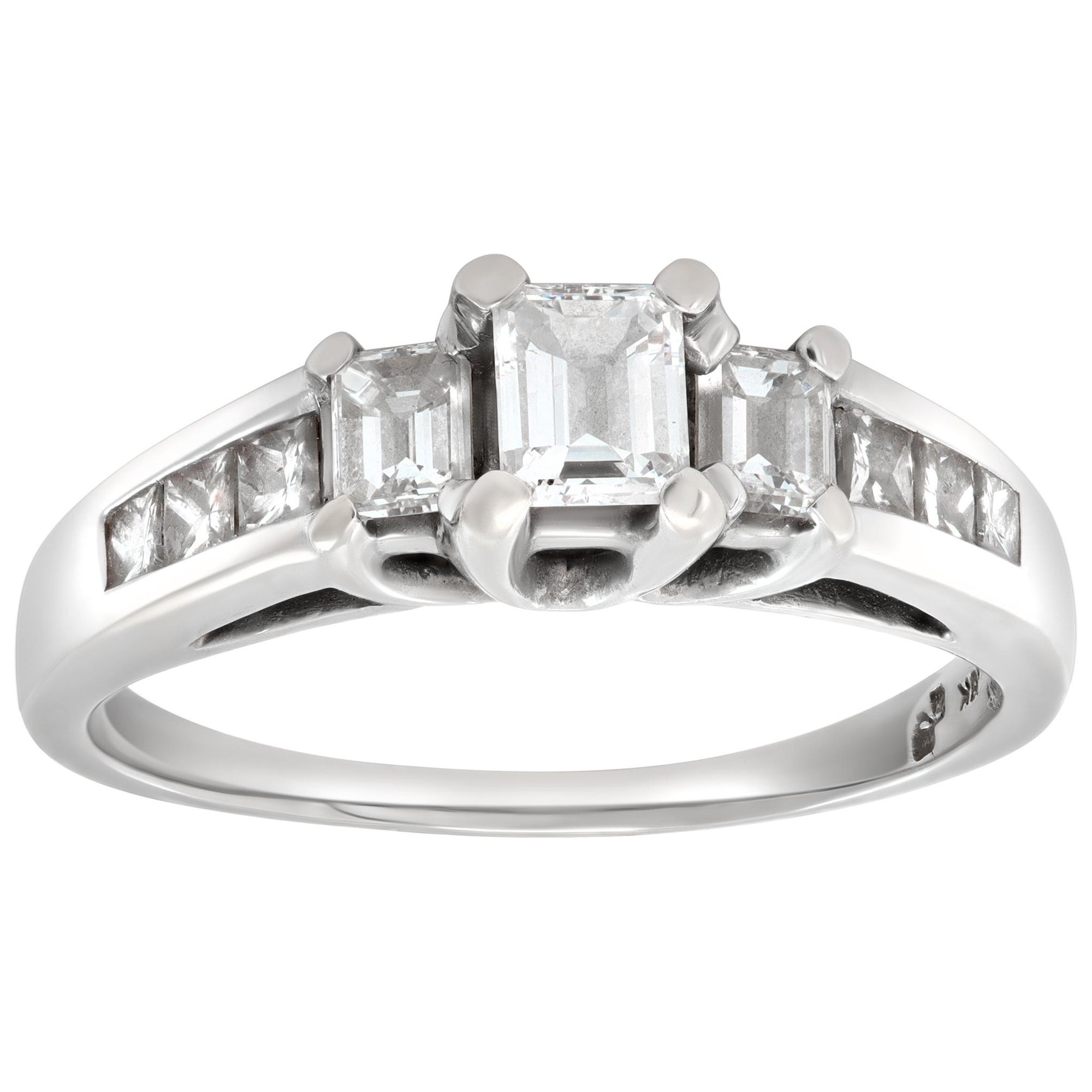 Emerald Cut Diamond White Gold Engagement Ring