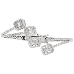 "Illusion" Baguette und Rundschliff Diamant Weißgold Armreif