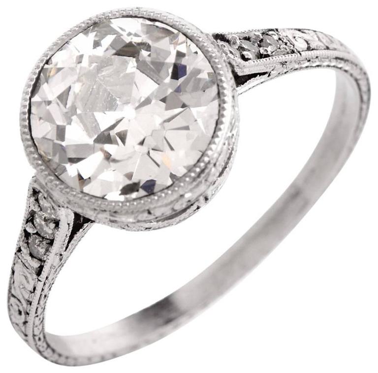 1930s Yellow Diamond Platinum Engagement Ring For Sale at ...