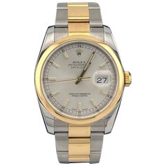 Rolex Datejust Ref 116203 Edelstahl & 18K Gold Silber Zifferblatt 36mm Herrenuhr