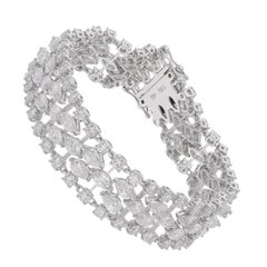 Pulsera de diamantes marquesa pera naturales de 19,20 quilates Joyas de oro blanco de 18 quilates