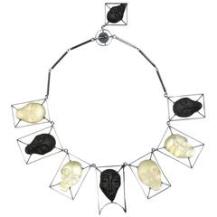 Imre Art Glass Mask Necklace 6