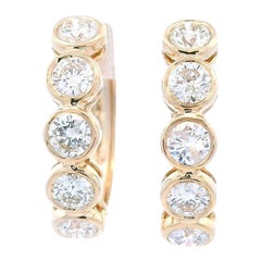 Alexander Beverly Hills 1,43 Karat Diamant-Creolen aus Gelbgold mit Lünettenfassung