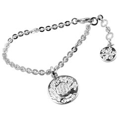 Chanel Camellia Comete Diamond Link Charm White Gold Bracelet