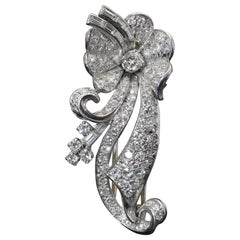 Platinum 5.50 ct. Diamond Flower Spray Brooch