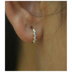 Orecchino a grappolo con diamante Orecchini a forma di abbraccio in oro massiccio 14k Gioielli da piercing