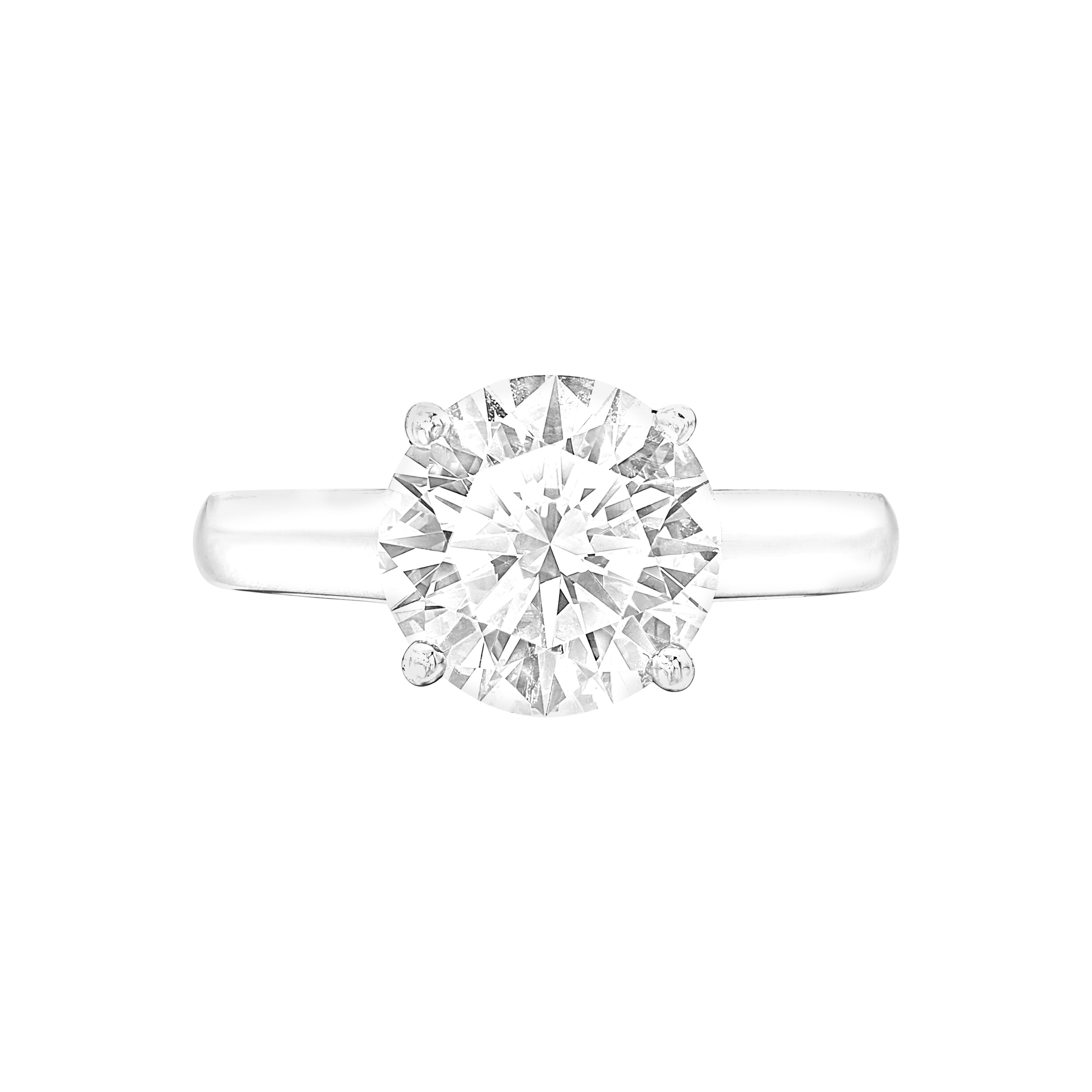 Anillo solitario de diamante redondo de 3 quilates certificado por el GIA en platino