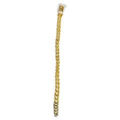 Vintage-Inspired 14k Yellow Gold Double Chain Belt Buckle Bracelet with Diamonds