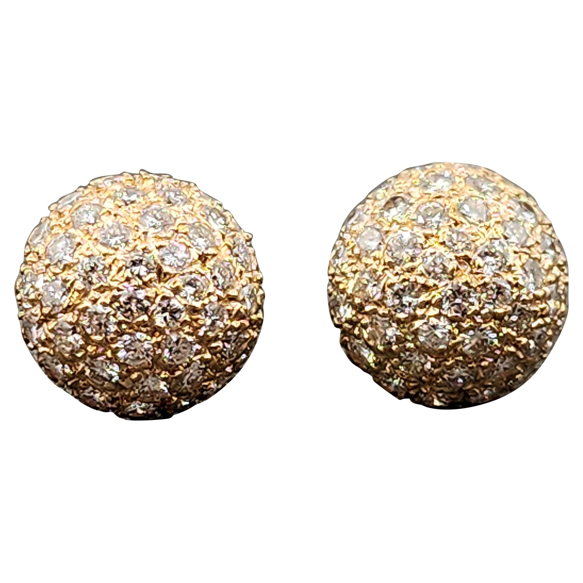2.00 ct Diamond Pave Earrings For Sale