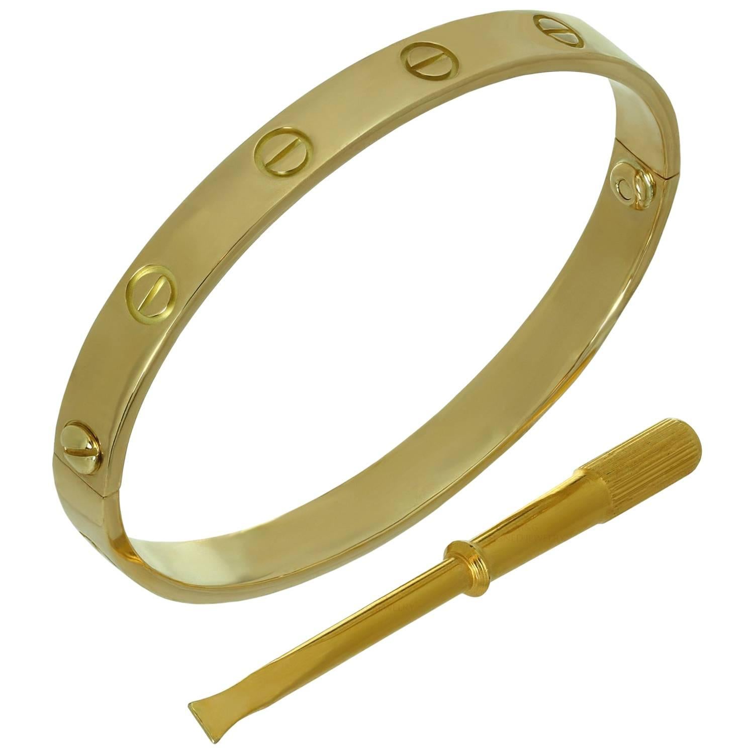 Cartier Love Yellow Gold Bracelet Box Papers